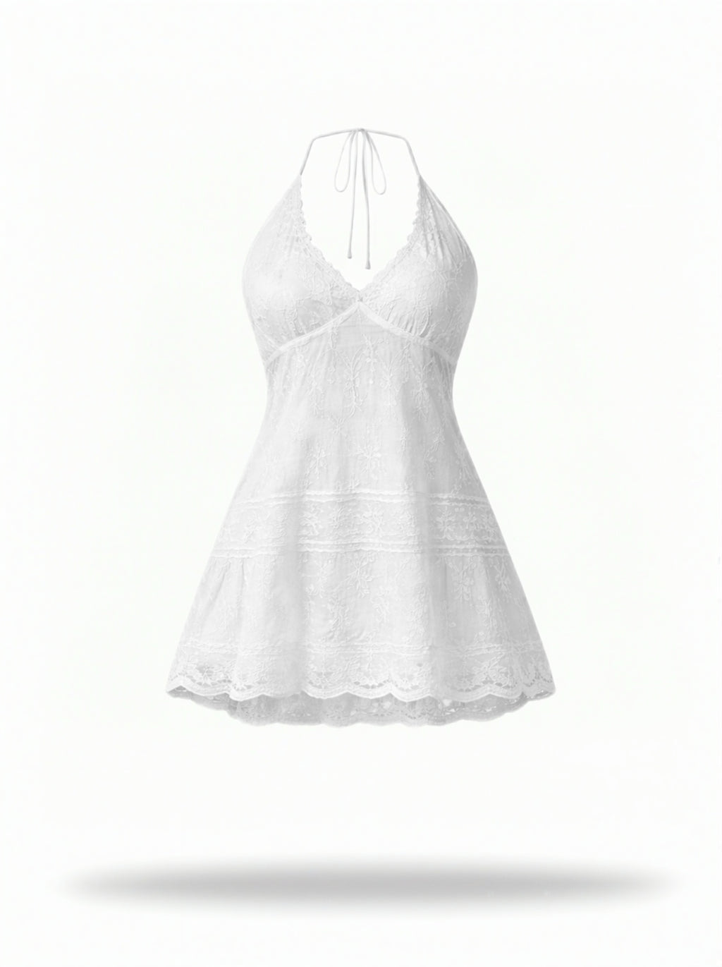 White Lace Halter Neck Stylish