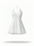 White Lace Halter Neck Stylish
