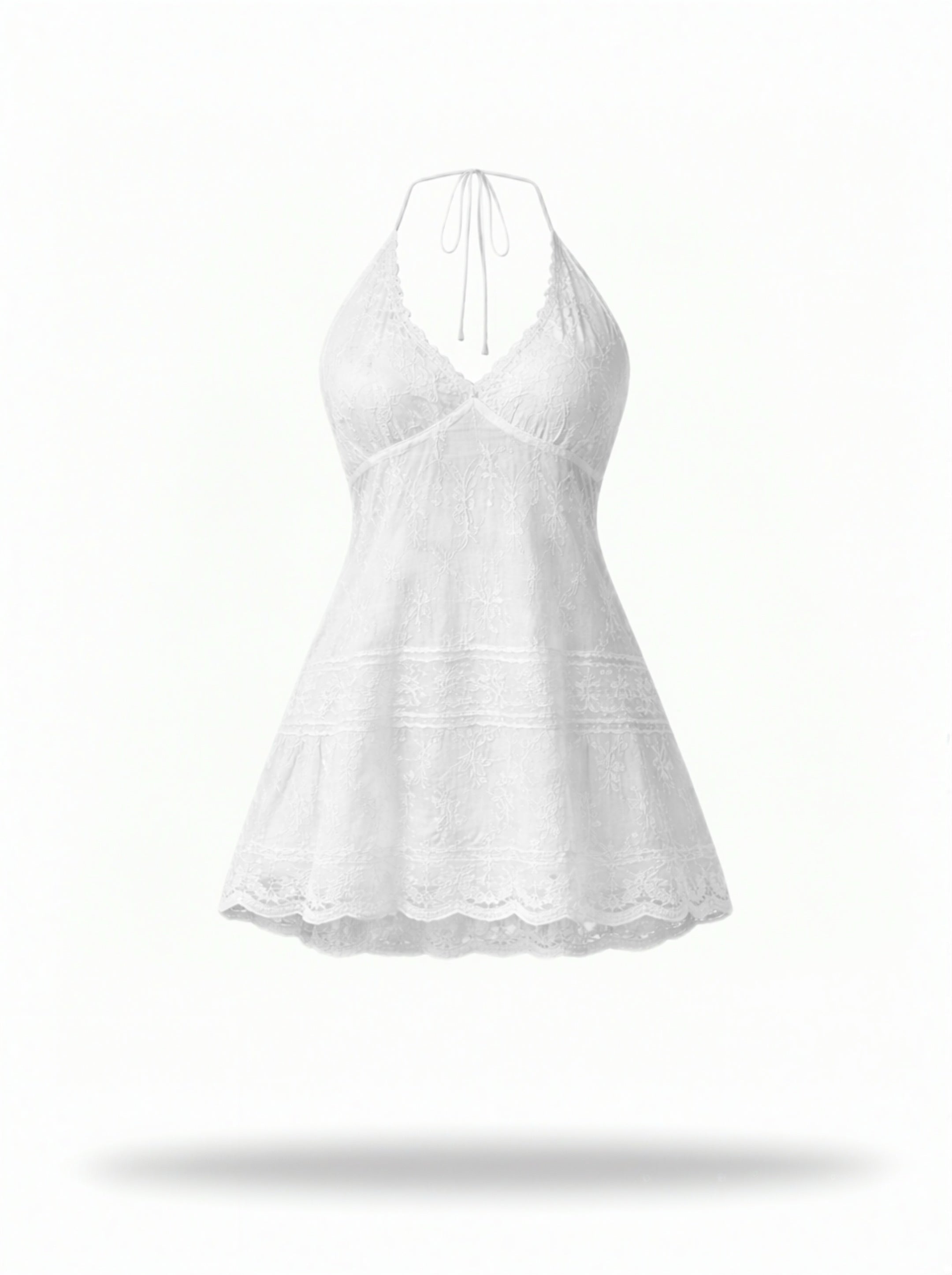 White Lace Halter Neck Stylish