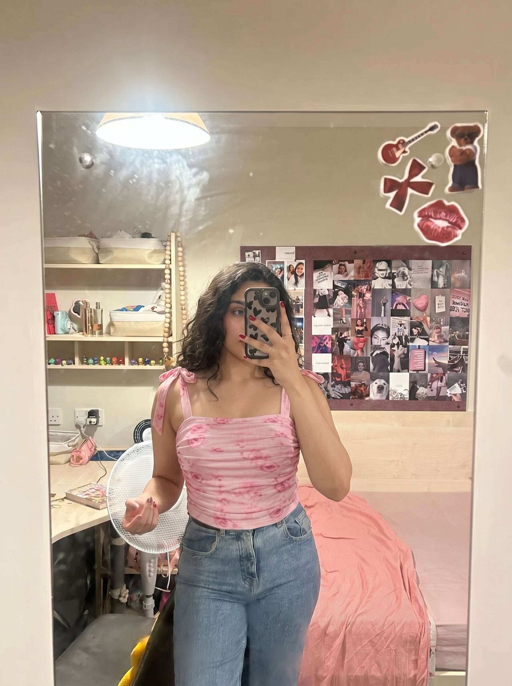 Pink Floral Ruched Crop