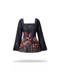 Black Artistic Printed Stylish Kurti