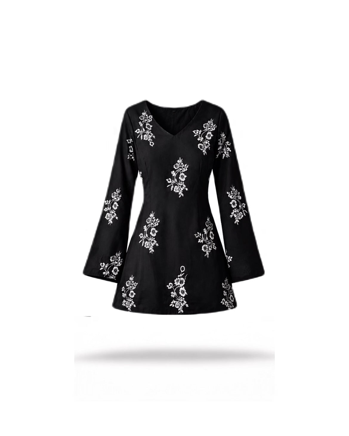 Black Floral Stylish Kurti