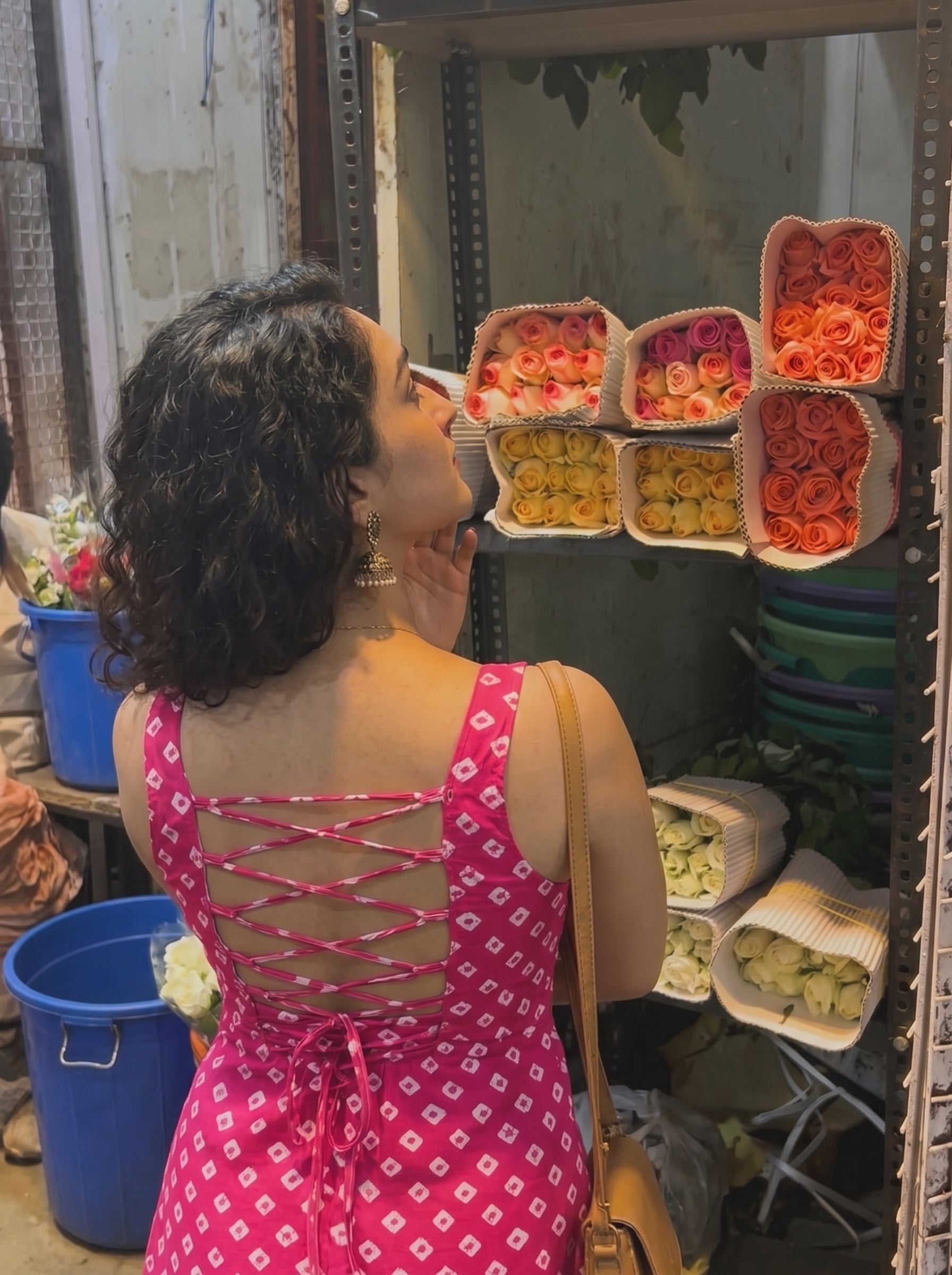 Pink Printed Sleeveless Casual